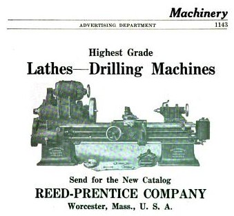 Reed-Prentice Co. - 1916 Ad-Reed-Prentice Co.-Engine Lathe