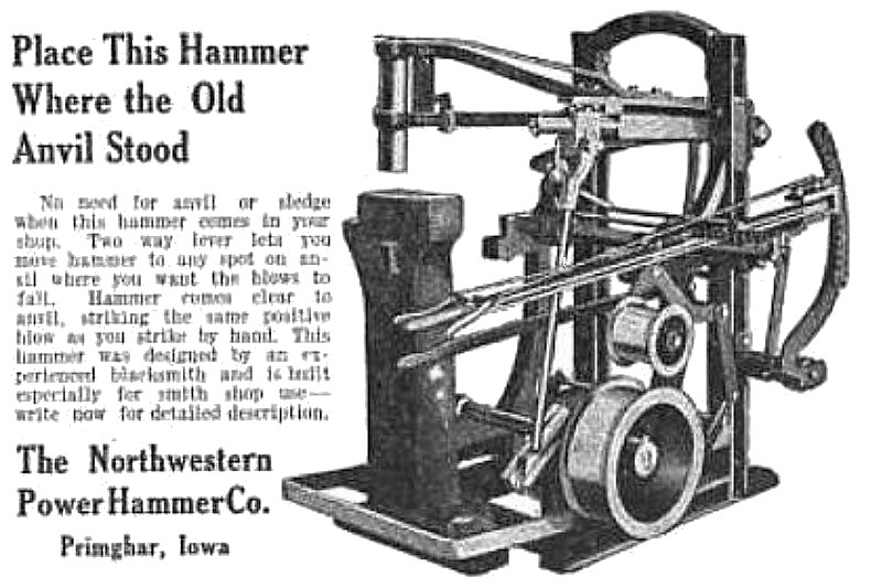 Northwestern Power Hammer Co. 1915 AdNorthwestern Power Hammer Co., Power Hammer