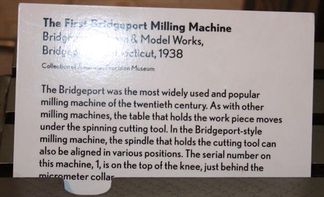 Comments: The very first Bridgeport milling machine