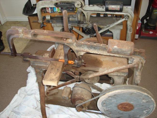 antique power hacksaw